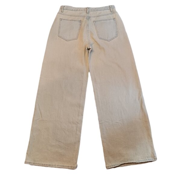 Pretty Little Thing Womens Size 8 Jeans Vintage Wash Wide Leg Low Rise Jeans Y2K - Picture 3 of 10